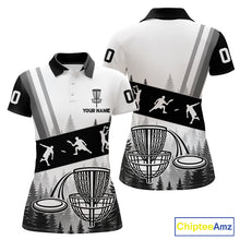 Load image into Gallery viewer, Womens Disc Golf Polo Shirts Black Camo Custom Name Disc Golf Team Shirts, Disc Golf Gifts NBT652