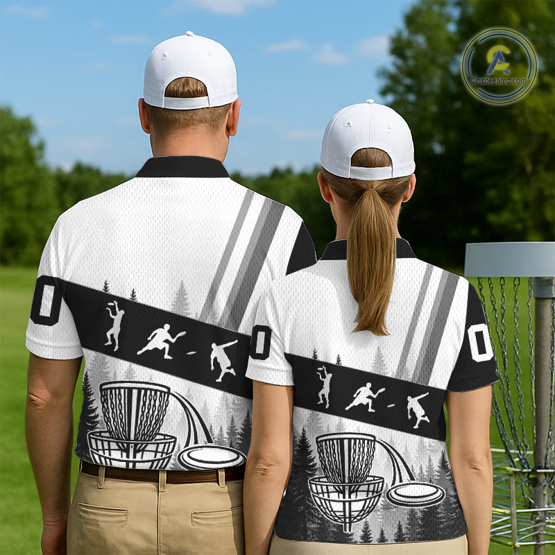 Womens Disc Golf Polo Shirts Black Camo Custom Name Disc Golf Team Shirts, Disc Golf Gifts NBT652