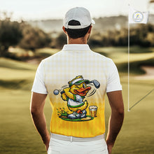 Load image into Gallery viewer, Funny Duck Golf Polo Shirt For Men, Cute Duck With Beer Print Shirt, Sporty Animal Golf Gift NBT516
