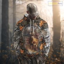 Load image into Gallery viewer, Deer Hunting Camo Hoodie American Flag Long Sleeve 3D Shirt Men Camo Hoodie NBT293