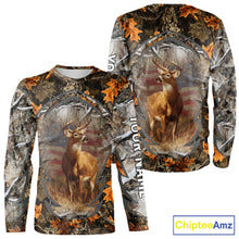 Load image into Gallery viewer, Deer Hunting Camo Hoodie American Flag Long Sleeve 3D Shirt Men Camo Hoodie NBT293