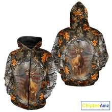 Load image into Gallery viewer, Deer Hunting Camo Hoodie American Flag Long Sleeve 3D Shirt Men Camo Hoodie NBT293