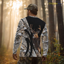 Load image into Gallery viewer, Personalized Whitetail Deer Hunting 3D All Over Printed Hoodie Winter Camo Long Sleeve for Men, Women NBT296