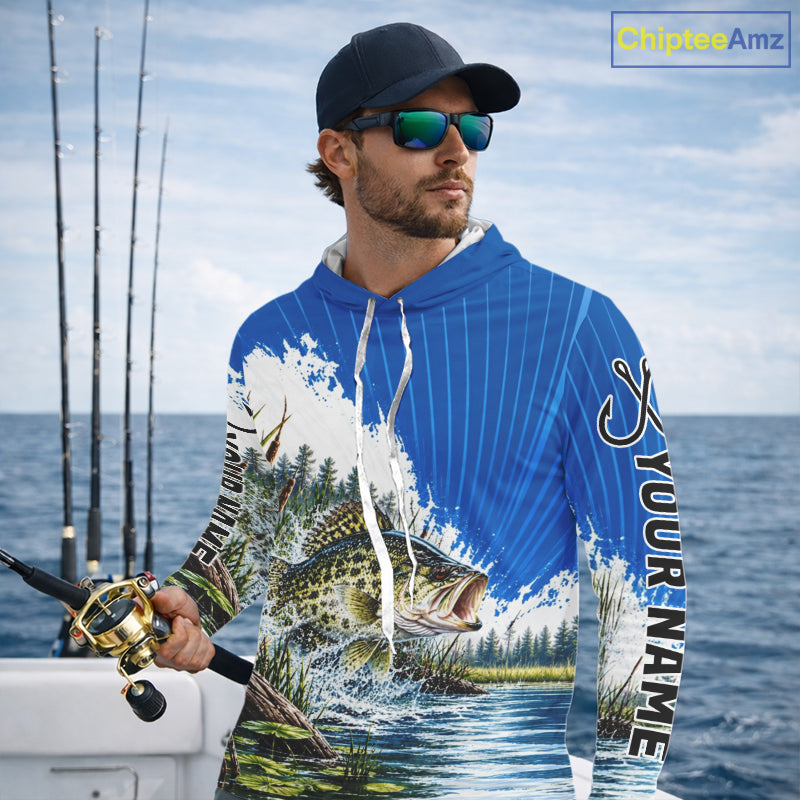 Custom Crappie Fishing Performance Long Sleeve Hooded Fishing Shirt, Crappie Fishing Jerseys NBT1226
