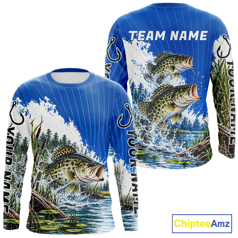 Custom Crappie Fishing Performance Long Sleeve Fishing Shirt, Crappie Fishing Jerseys NBT1226