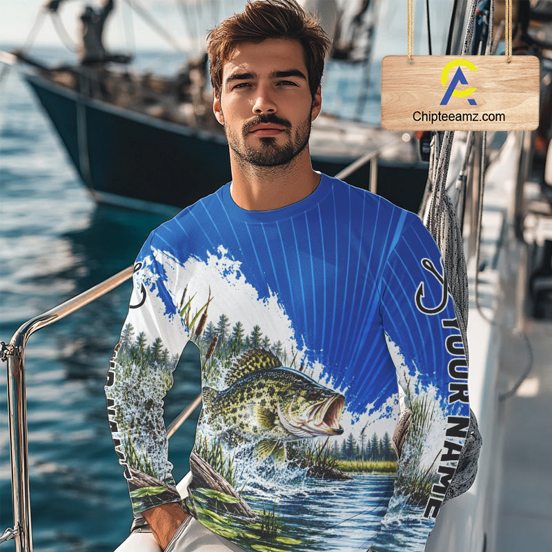 Custom Crappie Fishing Performance Long Sleeve Fishing Shirt, Crappie Fishing Jerseys NBT1226