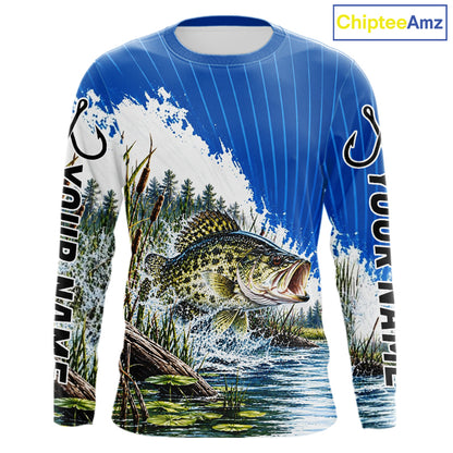 Custom Crappie Fishing Performance Long Sleeve Fishing Shirt, Crappie Fishing Jerseys NBT1226