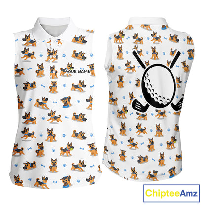 Womens Golf Polo Shirt Custom Funny German Shepherd Dog Team Womens Golf Top, Dog Lover Gift NBT541