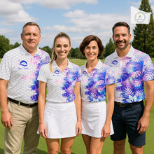 Load image into Gallery viewer, Mens Golf Polo Shirts Custom Hologram Tropical Leaves Golf Shirts, Mens Golf Tops NBT544