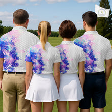 Load image into Gallery viewer, Mens Golf Polo Shirts Custom Hologram Tropical Leaves Golf Shirts, Mens Golf Tops NBT544