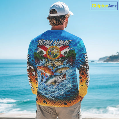 Custom Fishing Jersey Inshore Grand Slam Snook Redfish Trout Tarpon Gift, Fishing Tournament Shirts NBT1249