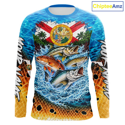 Custom Fishing Jersey Inshore Grand Slam Snook Redfish Trout Tarpon Gift, Fishing Tournament Shirts NBT1249