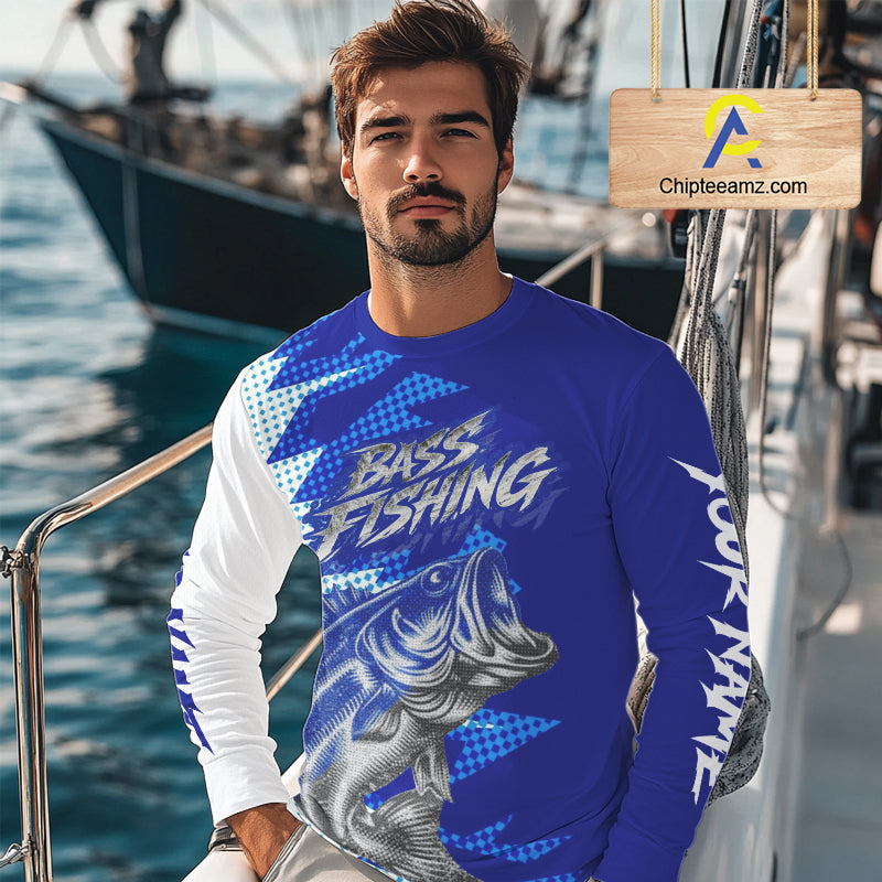 Personalized Bass Fishing Shirts, Bass Fishing Shirts Long Sleeve Fishing Tournament Shirts NBT437