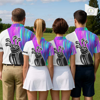 Hologram Golf Pattern Mens Polo Golf Shirts Custom Golf Team Shirts Golfer Outfit, Golf Gifts NBT699