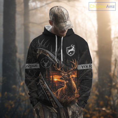 Personalized Deer Hunting Forest Camo 3D All Over Printed Shirts, Best Deer Hunting Gifts For Men NBT1125