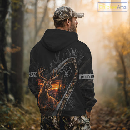Personalized Deer Hunting Forest Camo 3D All Over Printed Shirts, Best Deer Hunting Gifts For Men NBT1125