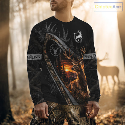 Personalized Deer Hunting Forest Camo 3D All Over Printed Shirts, Best Deer Hunting Gifts For Men NBT1125