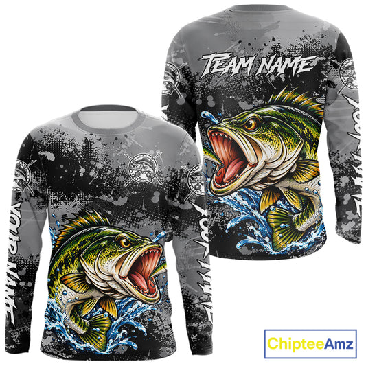 Personalized Bass Fishing Jerseys, Custom Long Sleeve Bass Fishing Team Fishing Shirts NBT1127