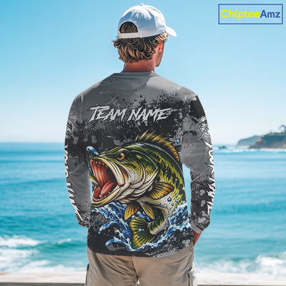 Personalized Bass Fishing Jerseys, Custom Long Sleeve Bass Fishing Team Fishing Shirts NBT1127