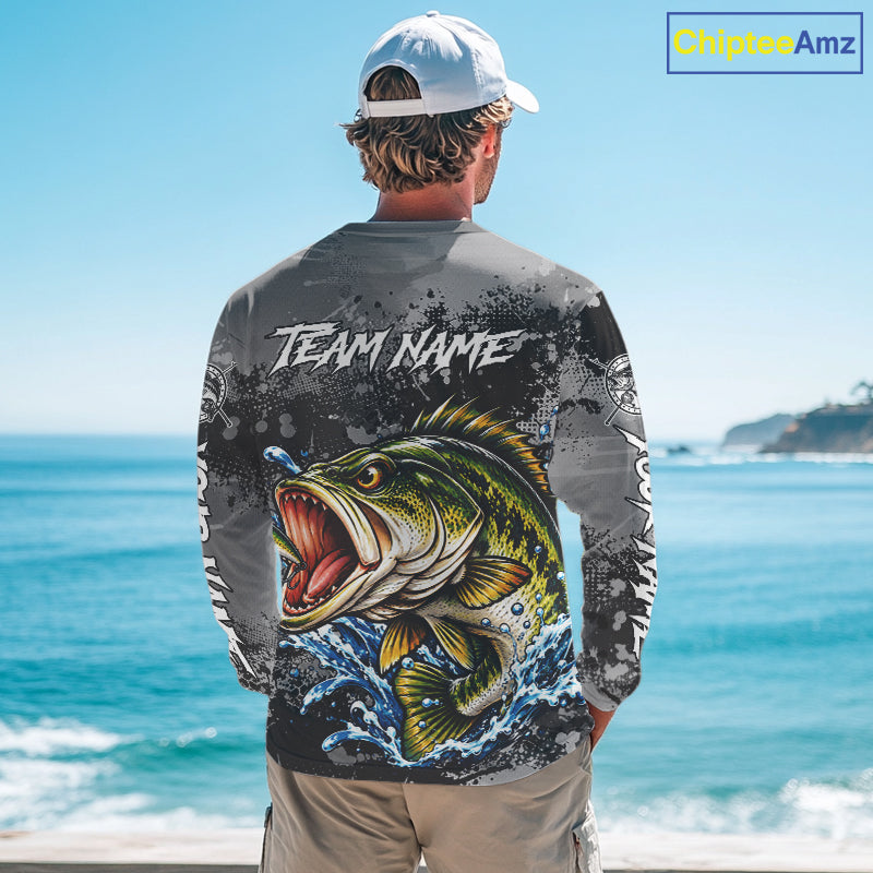 Personalized Bass Fishing Jerseys, Custom Long Sleeve Bass Fishing Team Fishing Shirts NBT1127