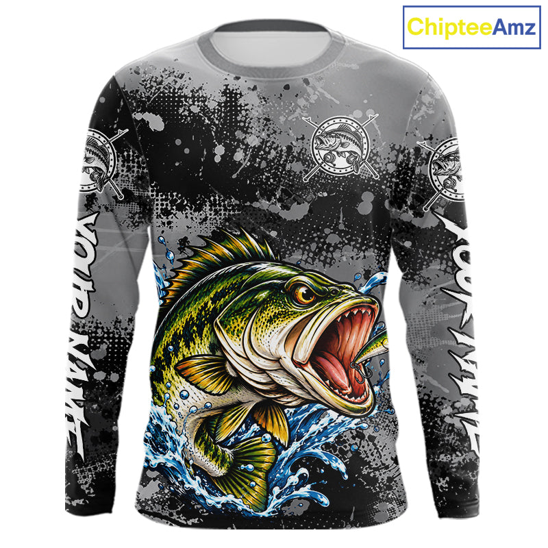 Personalized Bass Fishing Jerseys, Custom Long Sleeve Bass Fishing Team Fishing Shirts NBT1127
