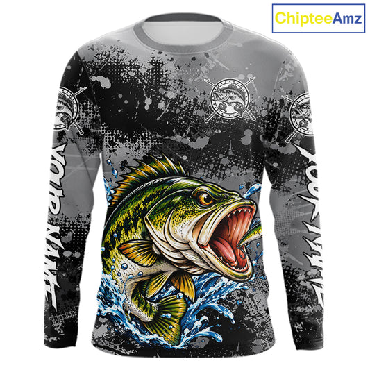 Personalized Bass Fishing Jerseys, Custom Long Sleeve Bass Fishing Team Fishing Shirts NBT1127