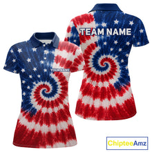Load image into Gallery viewer, American Flag Tie Dye Pattern Mens Golf Polo Shirts Custom Mens Patriotic Polo Shirts, Golf Gifts NBT807