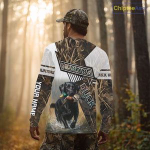 Black Lab Retriever Mallard Duck Hunting Camouflage Shirts, Duck Hunting Camo Shirt NBT199