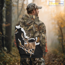 Load image into Gallery viewer, Whitetail Deer Camo Customize Name 3D Printed Long Sleeve Hoodie Hunting Shirts for Men