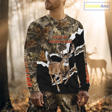 Load image into Gallery viewer, Whitetail Deer Camo Customize Name 3D Printed Long Sleeve Hoodie Hunting Shirts for Men