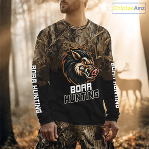 Custom Wild Boar Hunting Grass Camouflage 3D Printed Shirts, Hunting Gifts for Boar Hunter NBT201