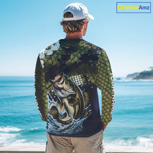 Load image into Gallery viewer, Custom Bass Fishing Green Bass Scales Fishing Shirts For Men, Bass Fishing Shirts NBT470