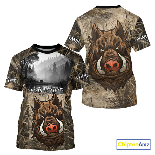 Boar Hunting Camouflage 3D All Over Printed Shirts, Boar Hunting Camo Shirt NBT210