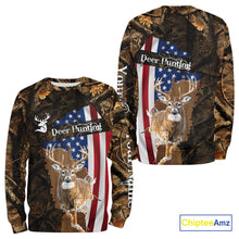 Load image into Gallery viewer, Forest Camo Deer Hunting Shirt American Flag Full All Over 3D Printed Hoodie For Men NBT321
