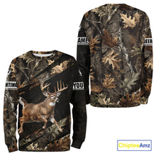 Load image into Gallery viewer, Personalized Whitetail Deer Hunting Fall Season Camo Printing Shirts Deer Hunting Gift Hoodie NBT323