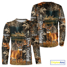 Load image into Gallery viewer, Whitetail Deer Hunting Custom Name Camo Shirt, Hunting Hoodie Camouflage Deer Shirts NBT333