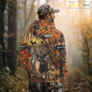 Fall Season Orange Camo Whitetail Deer Hunting Shirt - Hunting Clothes for Men, Deer Hunting Gifts NBT31