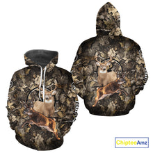 Load image into Gallery viewer, Whitetail Deer Custom Name 3D All Over Printed Shirts, Deer Hunting Clothes, Hunting Season NBT334