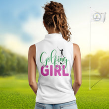 Load image into Gallery viewer, Funny Ostrich Womens Sleeveless Golf Polo Shirts, Cute Womens Golf Shirts, Girls Golf Shirts NBT495