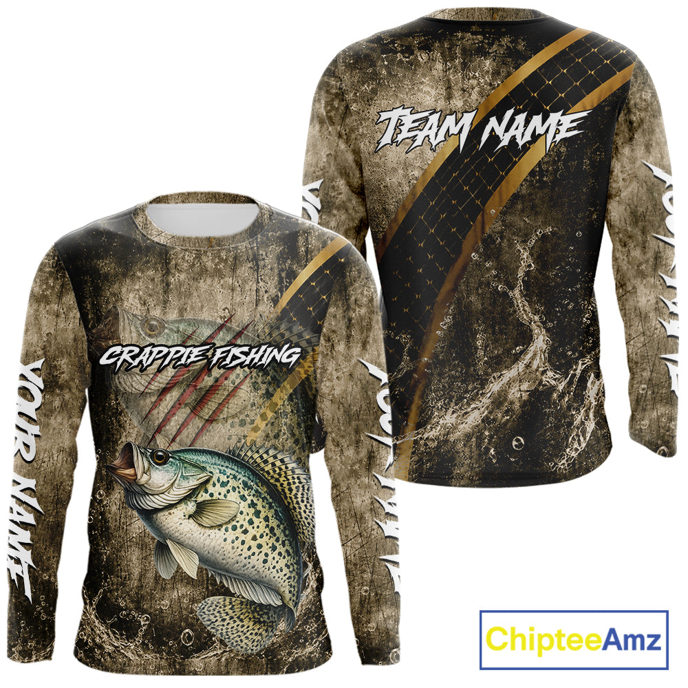 Crappie Long Sleeve Fishing Shirts Personalized Crappie Fishing Team Jerseys NBT1001
