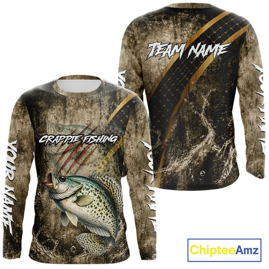 Crappie Long Sleeve Fishing Shirts Personalized Crappie Fishing Team Jerseys NBT1001