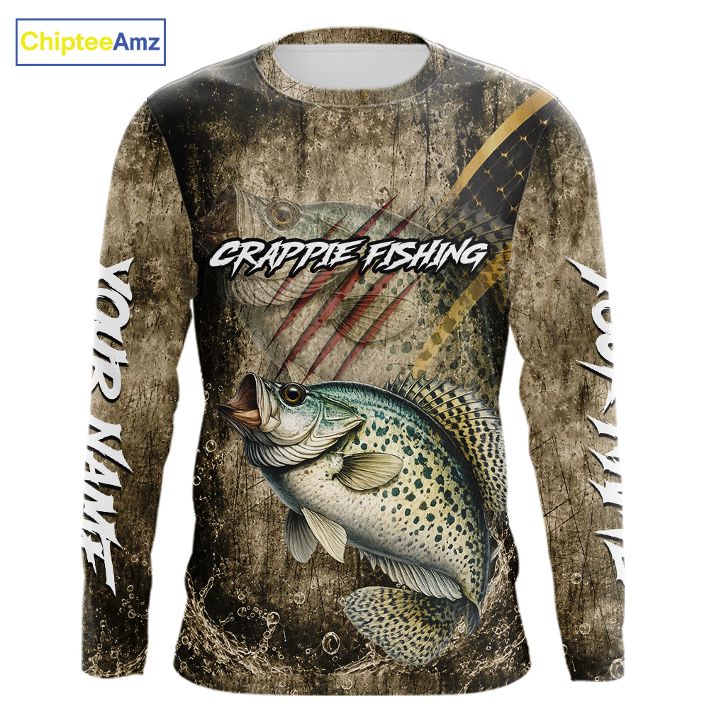 Crappie Long Sleeve Fishing Shirts Personalized Crappie Fishing Team Jerseys NBT1001