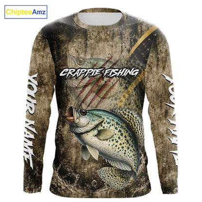 Crappie Long Sleeve Fishing Shirts Personalized Crappie Fishing Team Jerseys NBT1001