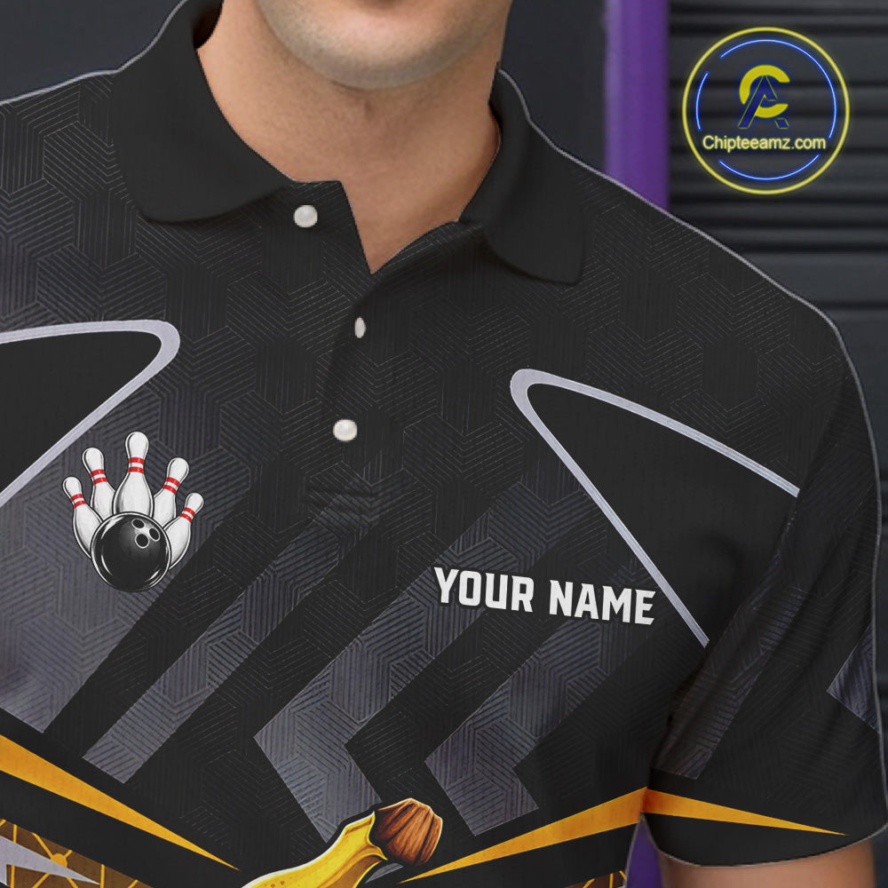 Funny Banana Bowling Shirts Team Men Bowling Jerseys Bowling Polo 1/4 Zip NBT1088