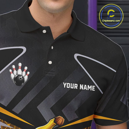 Funny Banana Bowling Shirts Team Men Bowling Jerseys Bowling Polo 1/4 Zip NBT1088