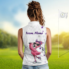 Load image into Gallery viewer, Person wearing a sleeveless shirt with a flamingo design and 'Team Name' text on a golf course.