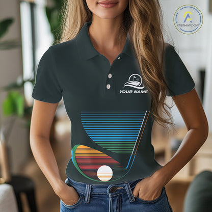 Custom Golf Team Polo Shirt For Women With Colorful Club Design, Matching Golf Shirt For Team NBT780