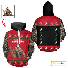 Load image into Gallery viewer, The Season Gifts For Deer Hunting Lovers Hunters Personalized Photo Ugly Hunting Christmas Shirt NBT300