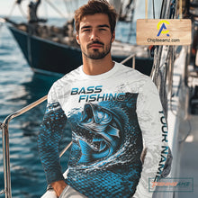 Load image into Gallery viewer, Custom Largemouth Bass Fish Scale Long Sleeve Fishing Shirts, Bass Fishing Jerseys|Blue NBT351