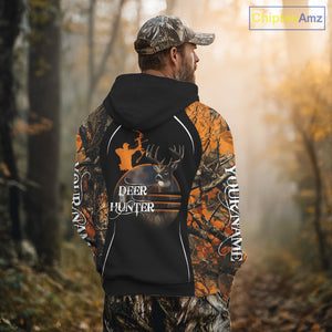 Deer Bow Hunting Orange Camo Custom Name Shirts, Personalized Deer Hunting Clothes, Hunting Gifts NBT102